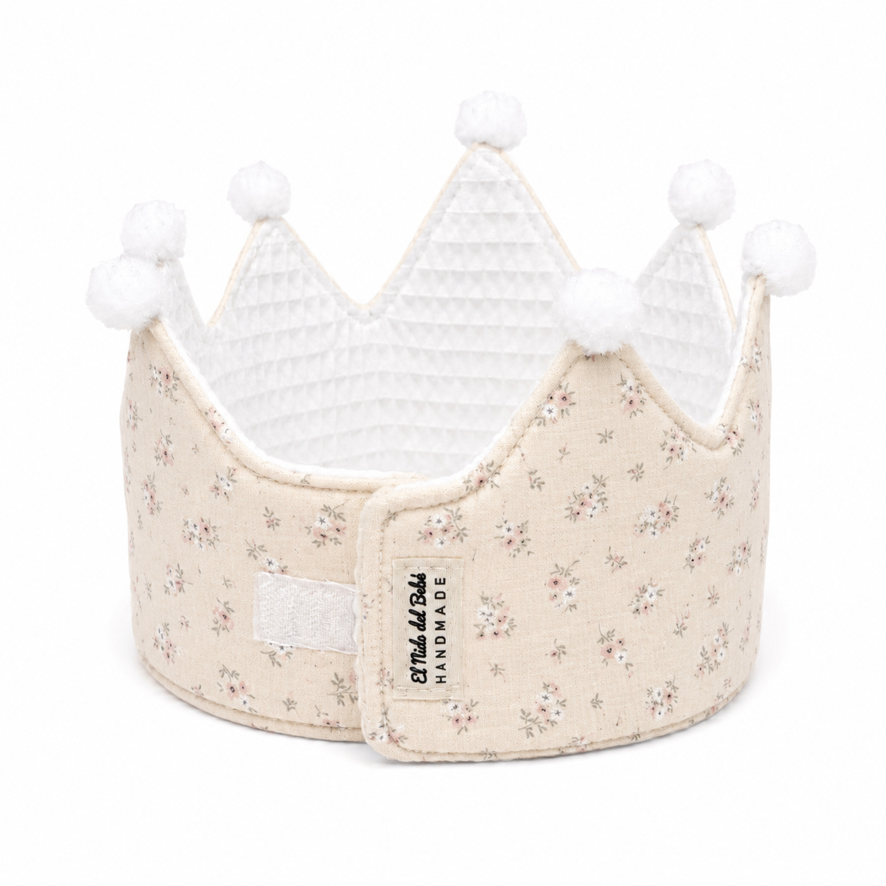 Corona Cumpleaños Personalizada Flores Beige