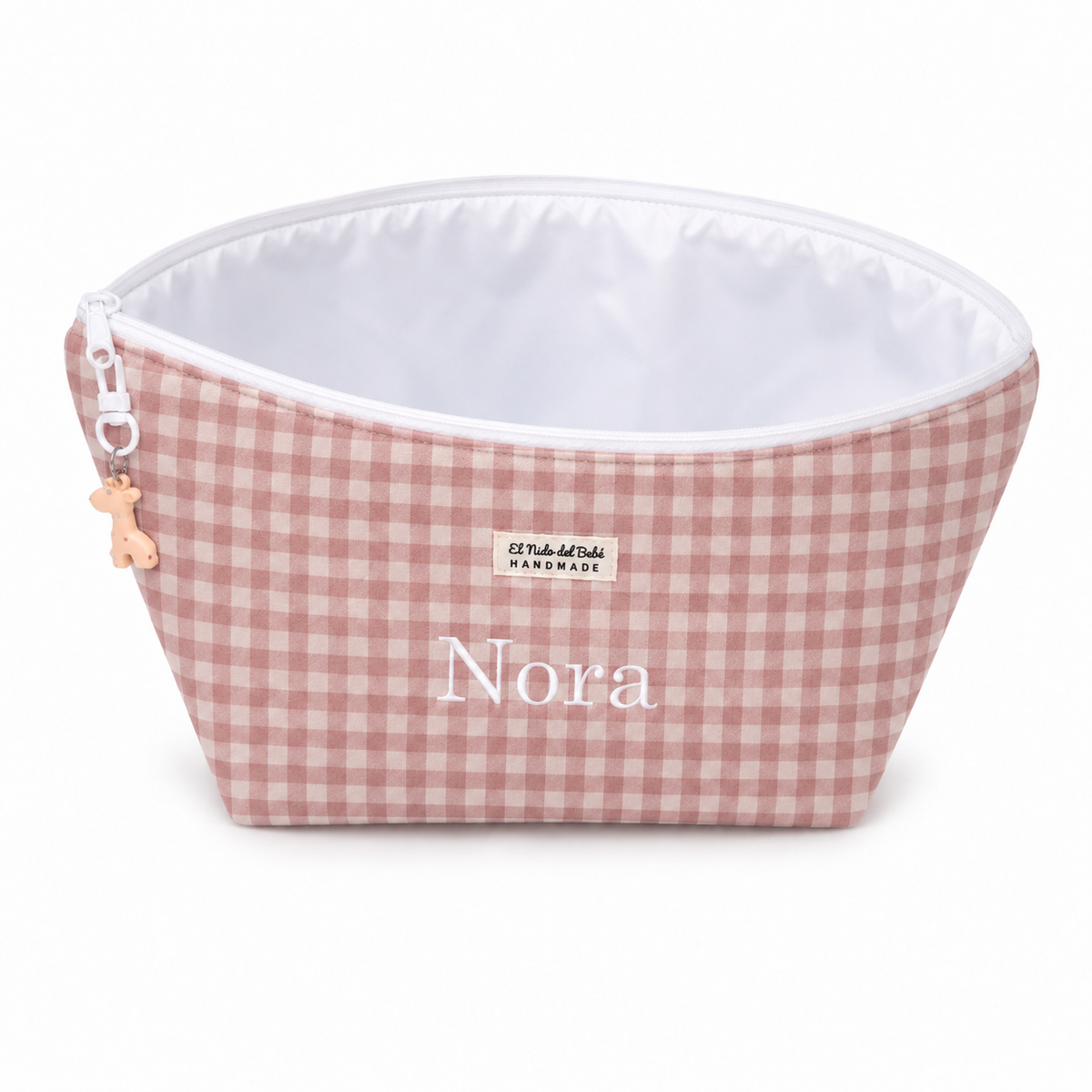 Neceser Impermeable Pañalera Vichy Rosa Empolvado