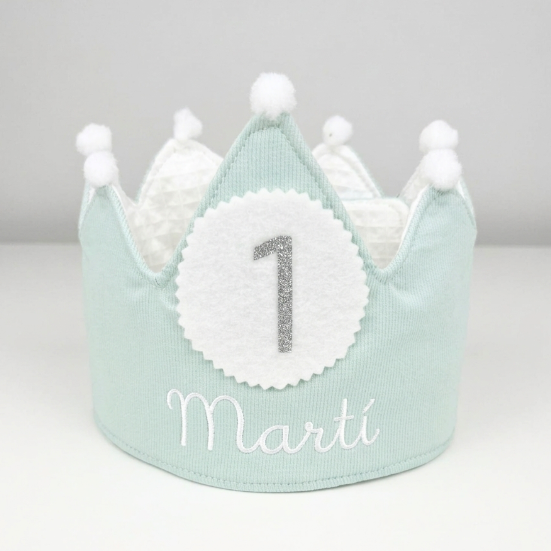 Corona Cumpleaños Personalizada Verde Pastel