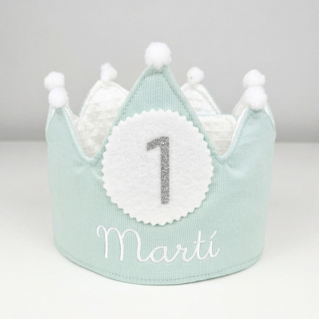 Corona Cumpleaños Personalizada Verde Pastel
