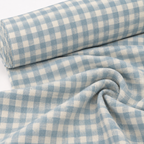 Tela Seersucker de Algodón 100% Vichy Azul Aguamarina – OEKO-TEX®