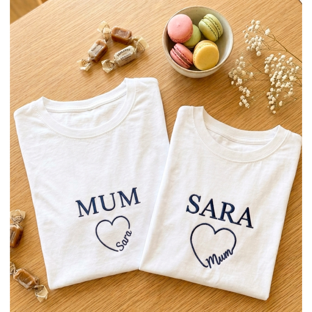 Pack Camisetas Mamá e Hijo Blanco y Azul