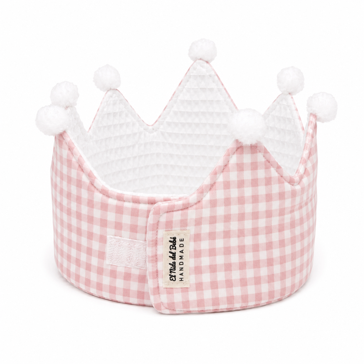 Corona Cumpleaños Personalizada Vichy Rosa
