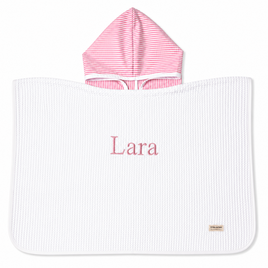 Poncho Rayas Rosa