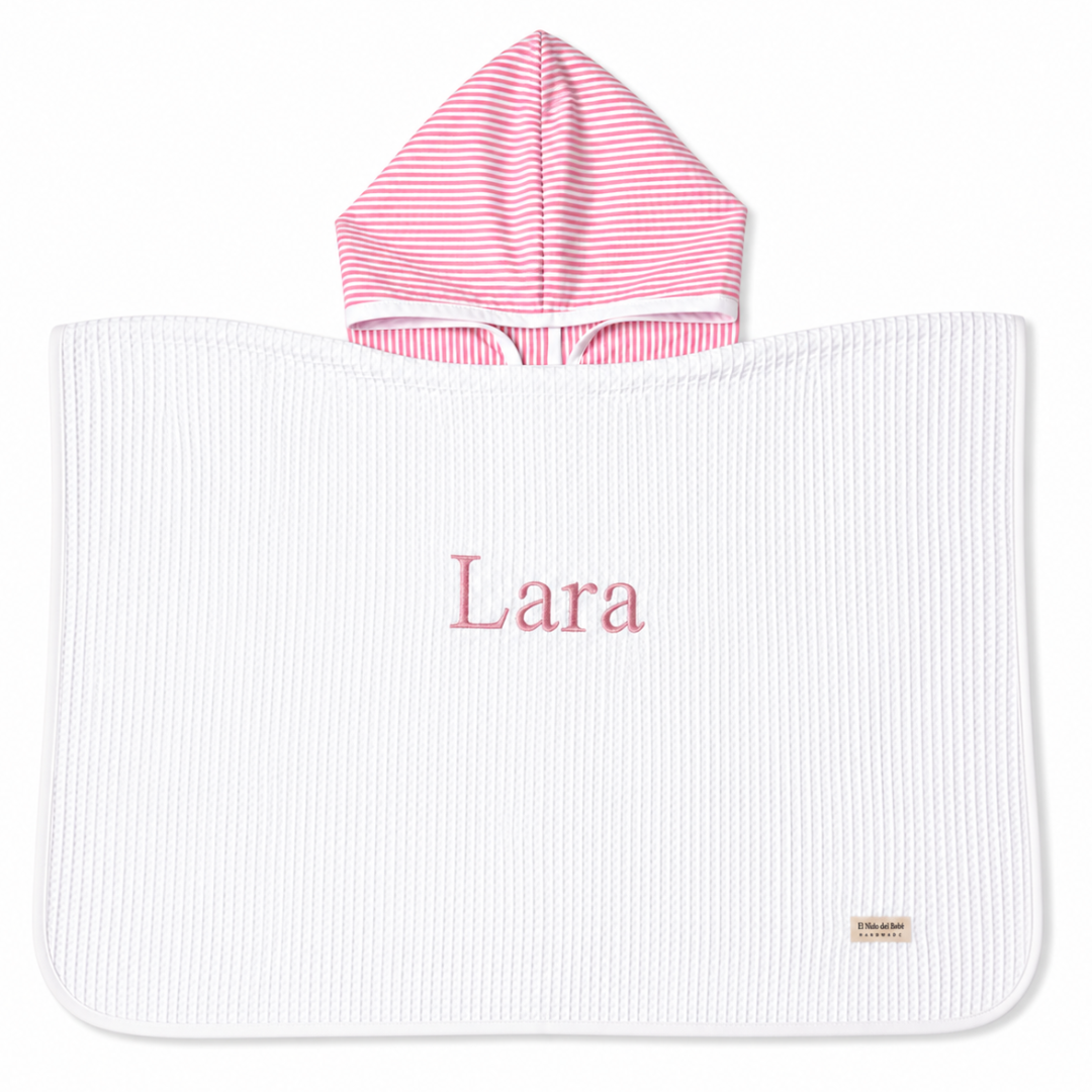 Poncho Rayas Rosa