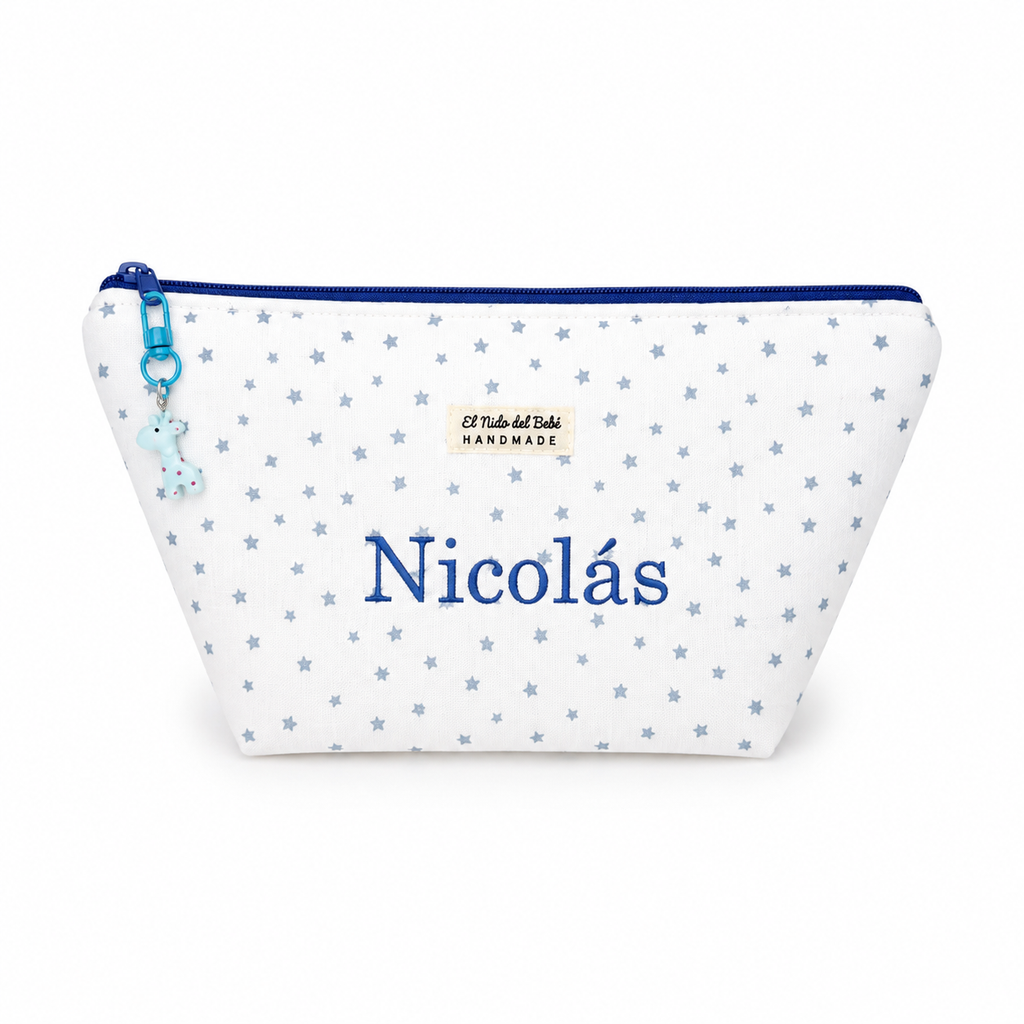 Neceser Impermeable Pañalera Estrellas Azul