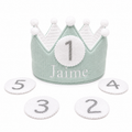 Corona Cumpleaños Personalizada Verde Pastel