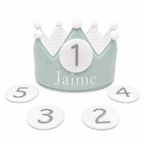Corona Cumpleaños Personalizada Verde Pastel