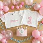 Conjunto Cumpleaños Vichy Rosa