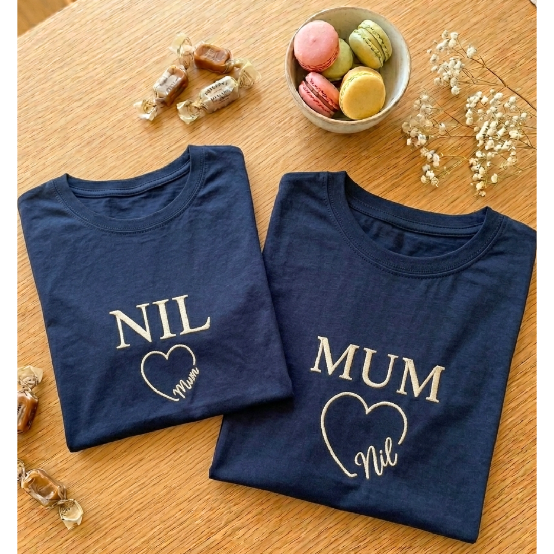 Pack Camisetas Mamá e Hijo Marino y Crudo