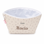 Neceser Impermeable Pañalera Flores Beige