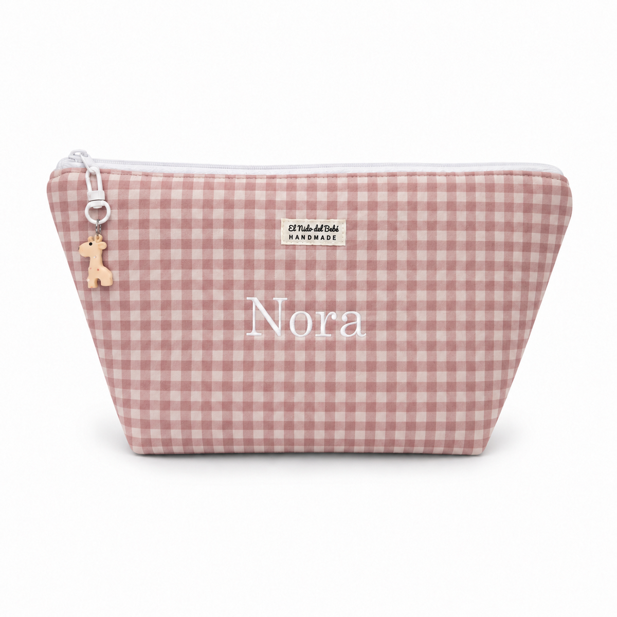 Neceser Impermeable Pañalera Vichy Rosa Empolvado