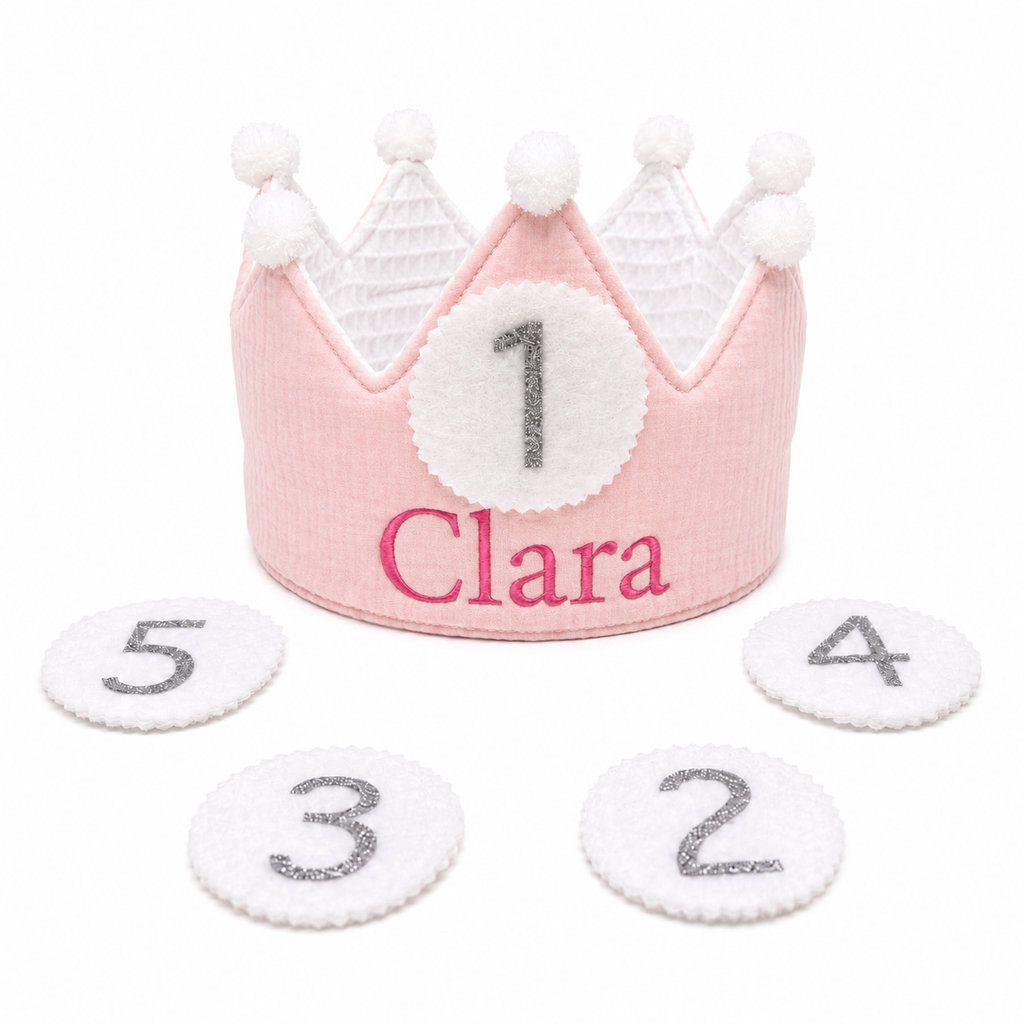 Corona Cumpleaños Personalizada Rosa Pastel