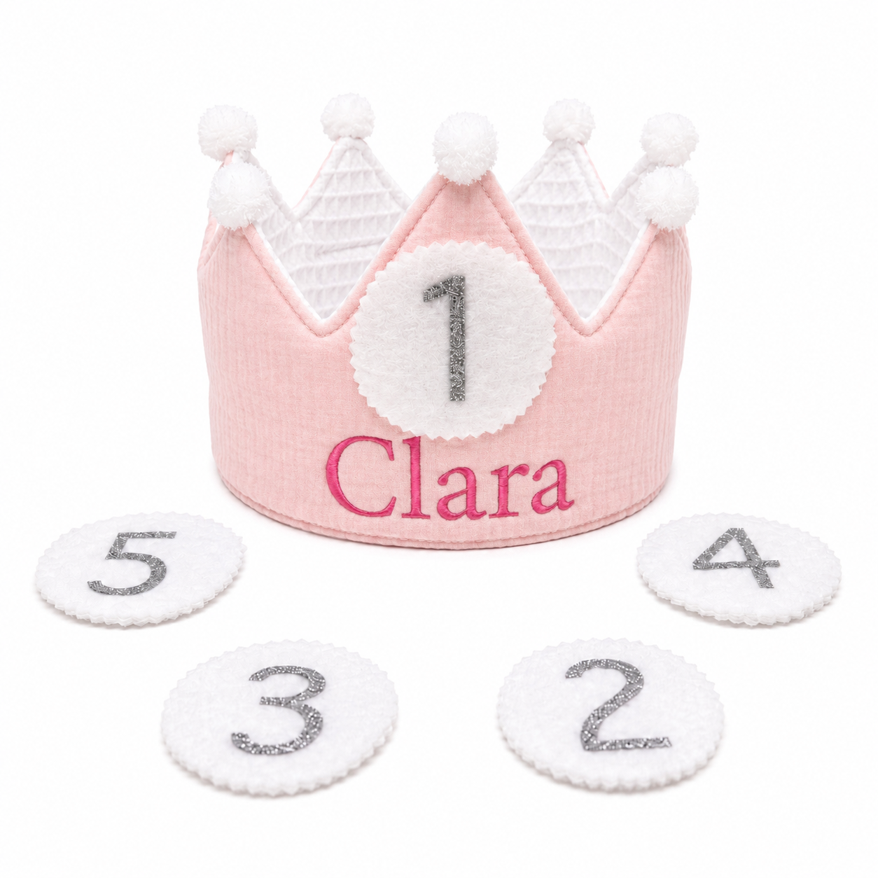 Corona Cumpleaños Personalizada Rosa Pastel