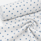 Tela Popelín de Algodón 100% Estrellas Azules y Blanco – OEKO-TEX®