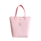Tote Bag con Cremallera Rayas Rosa Asas Rosa