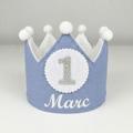 Corona Cumpleaños Personalizada Azul Báltico