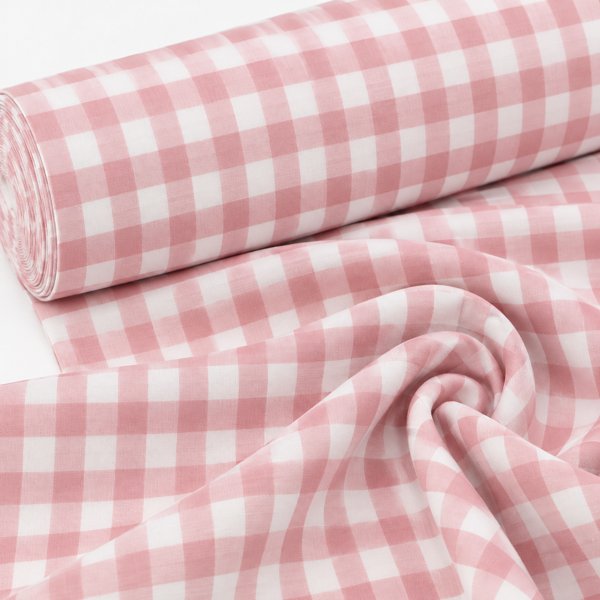 Tela Popelín de Algodón 100% Vichy Rosa – OEKO-TEX®