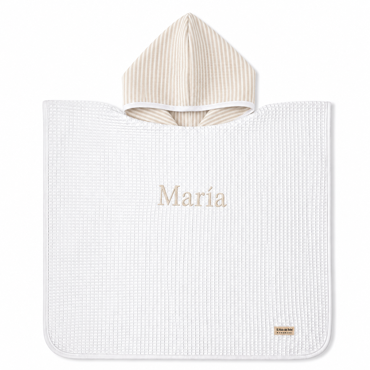 Poncho Rayas Beige
