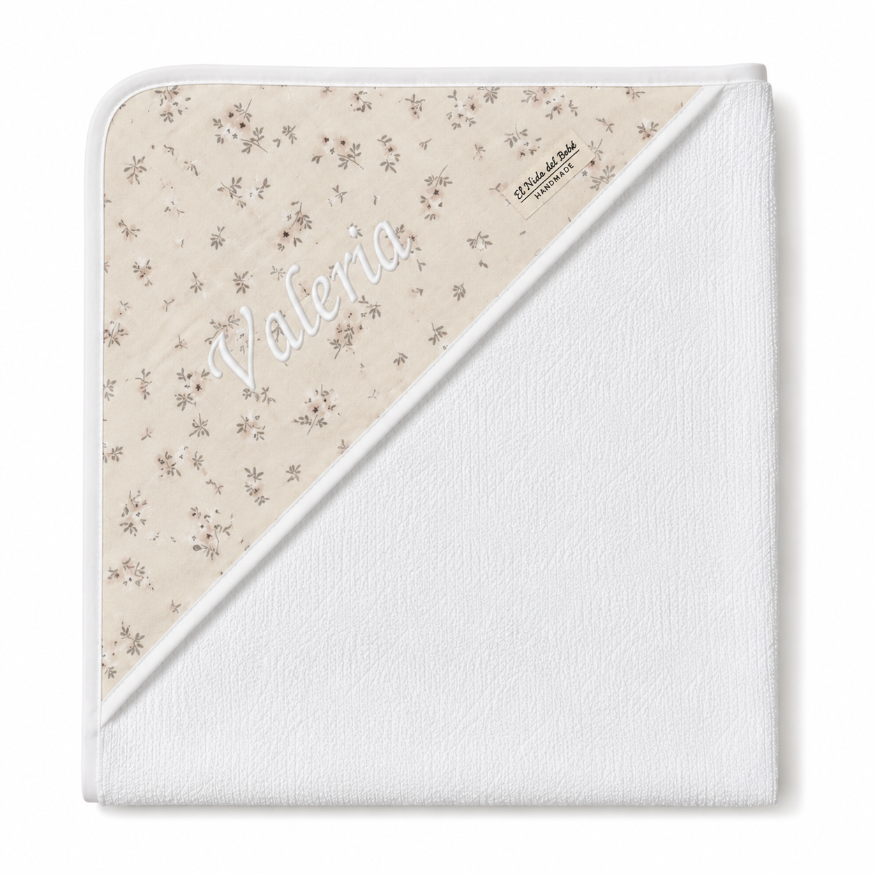 Capa de Baño Beige Flores