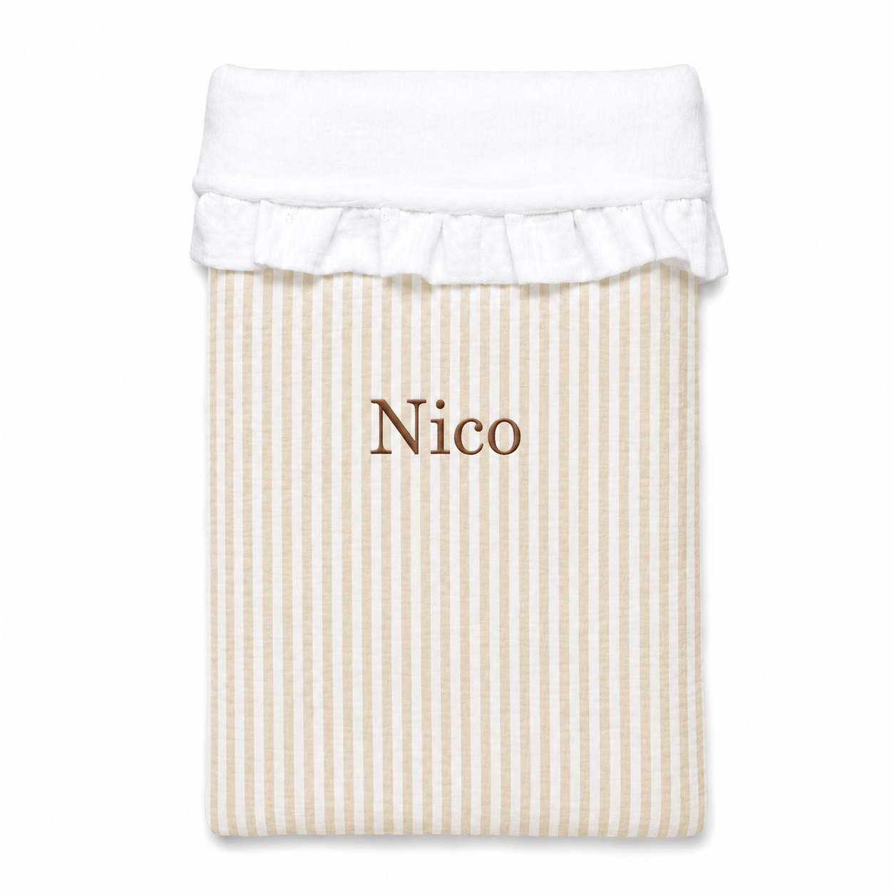 Manta Invierno Personalizada Rayas Beige