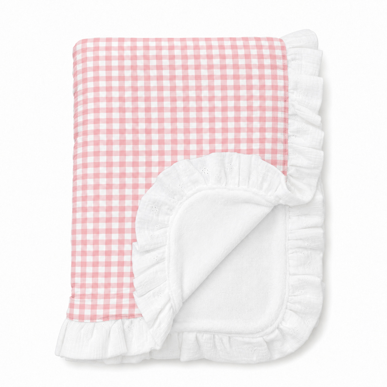 Manta Invierno Personalizada Vichy Rosa