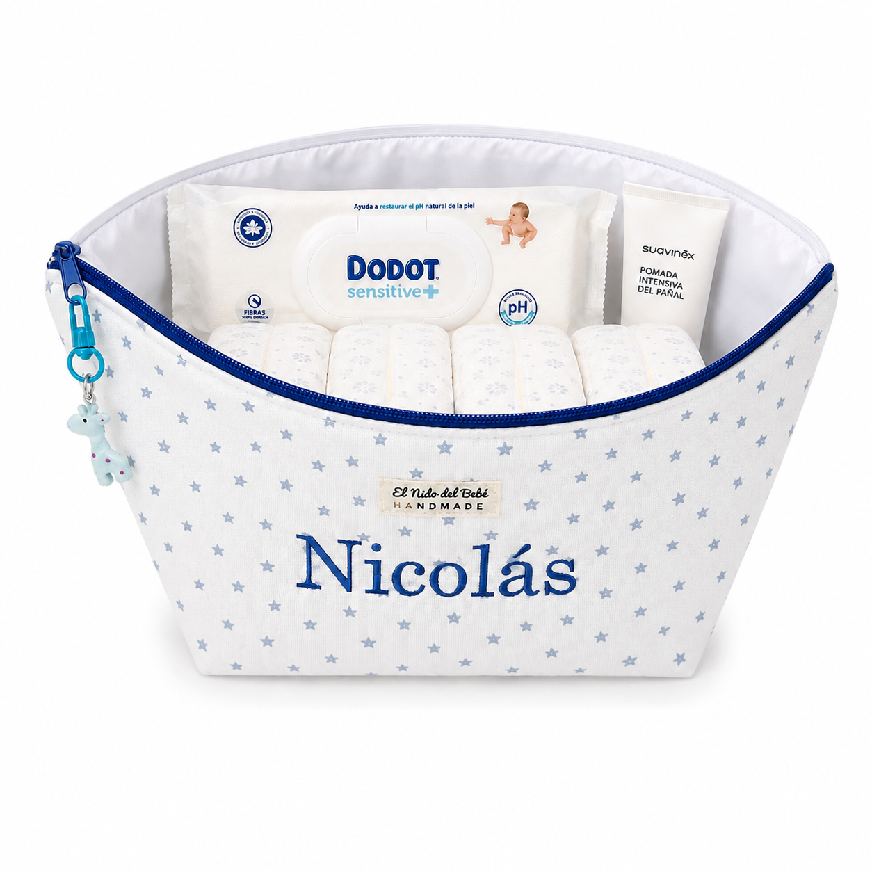 Neceser Impermeable Pañalera Estrellas Azul