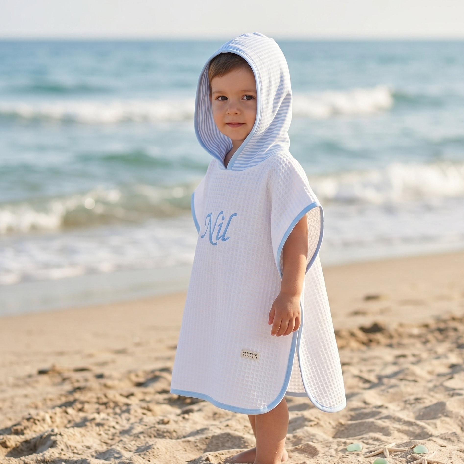 Poncho Rayas Azul