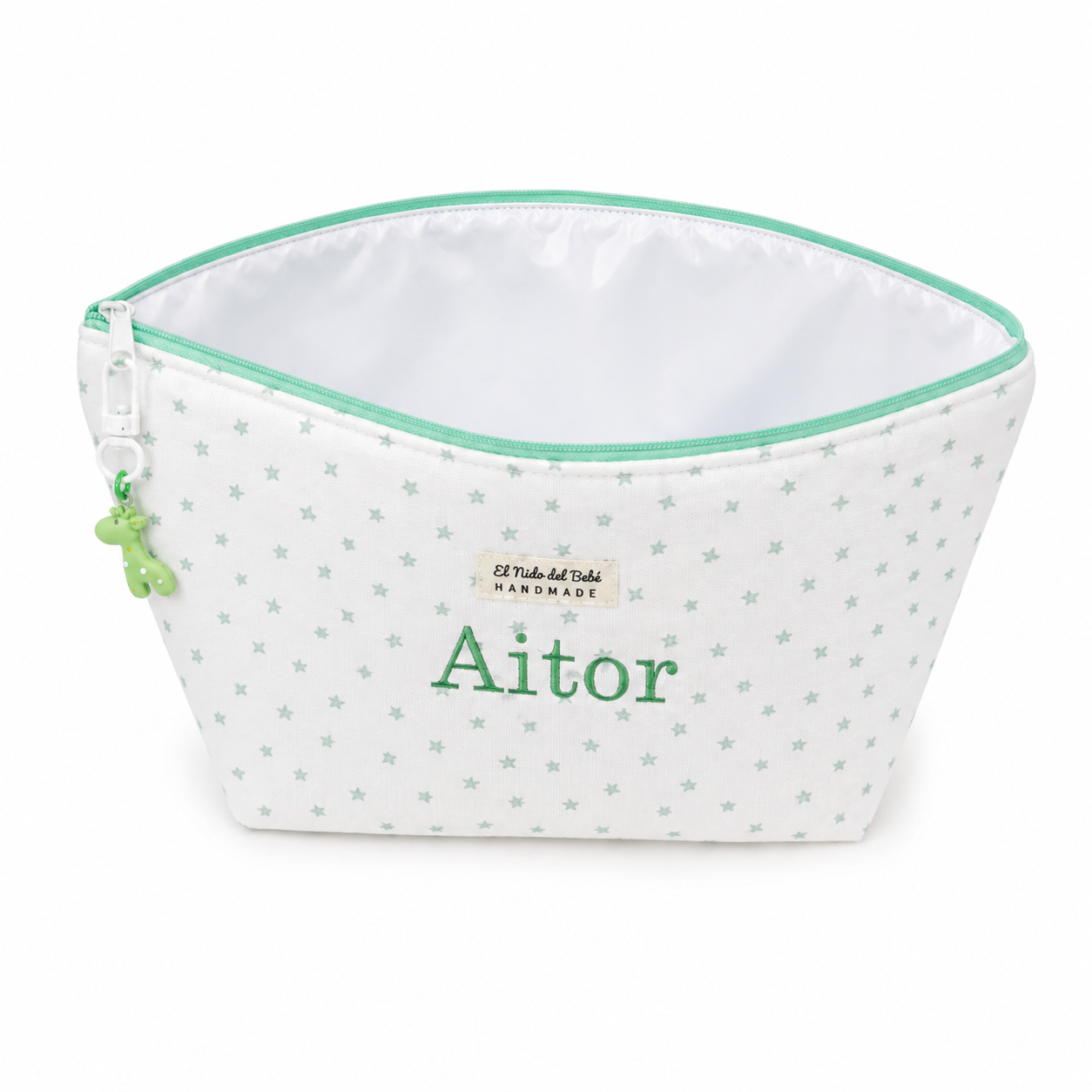 Neceser Impermeable Pañalera Estrellas Verde