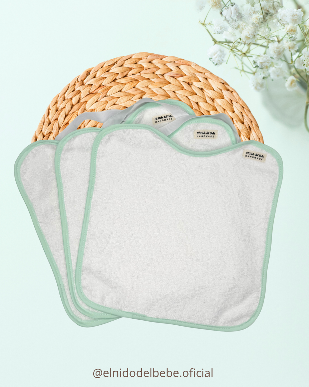 Pack baberos 3x2 verde menta