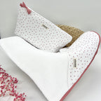 Capa de baño y neceser impermeable rosa estrellas
