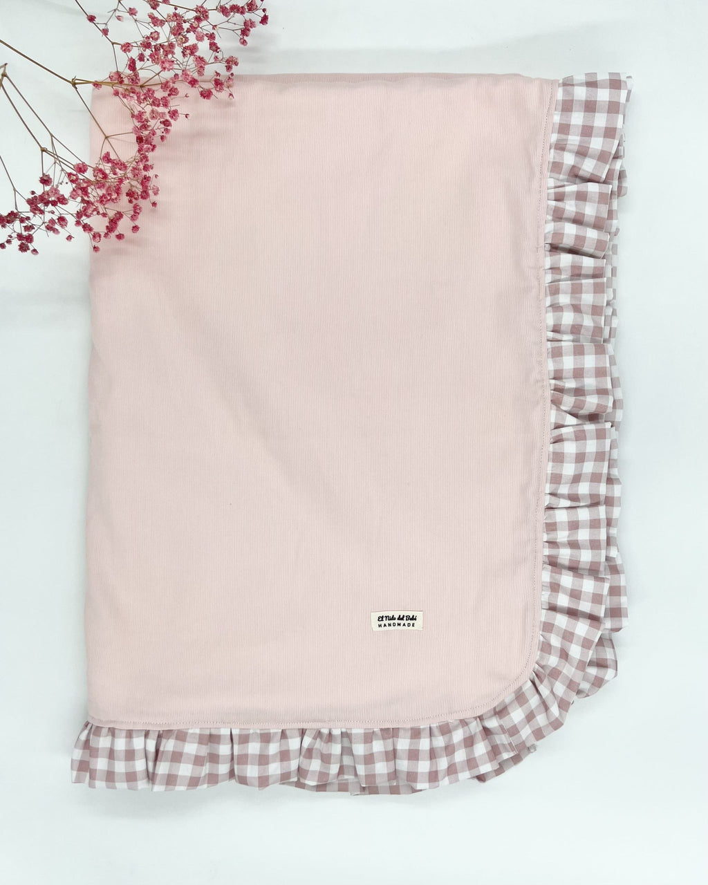 Manta Invierno Rosa Pastel con Volante