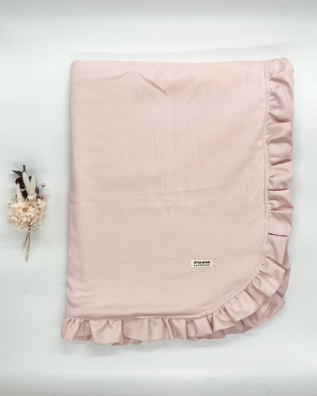 Manta Invierno Rosa Pastel con Volante rosa