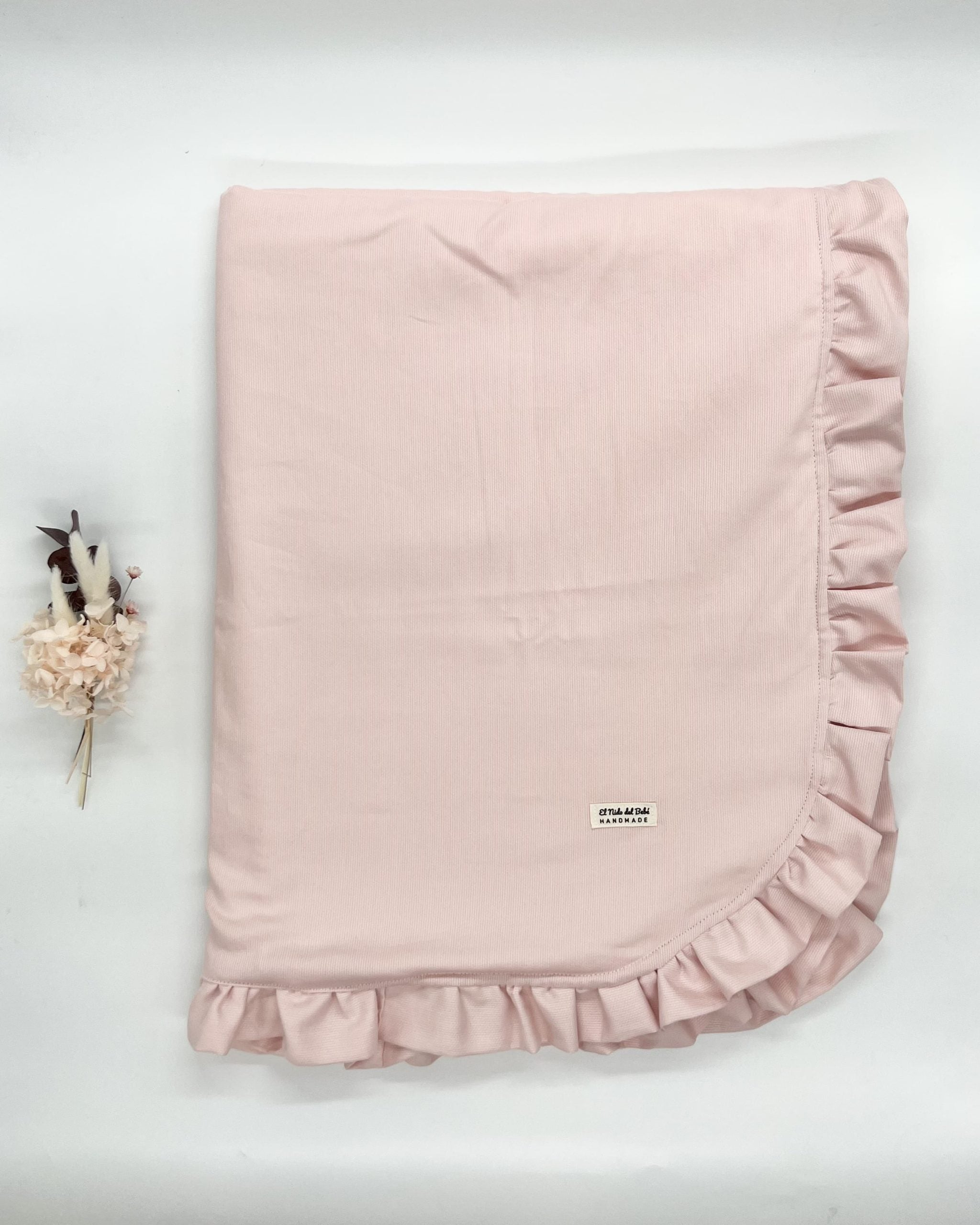Manta Invierno Rosa Pastel con Volante rosa