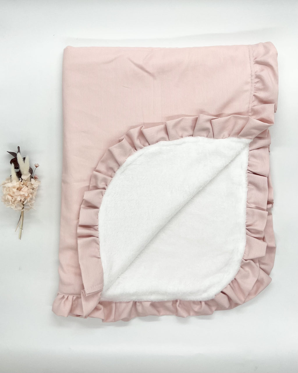 Manta Invierno Rosa Pastel Volante Rosa