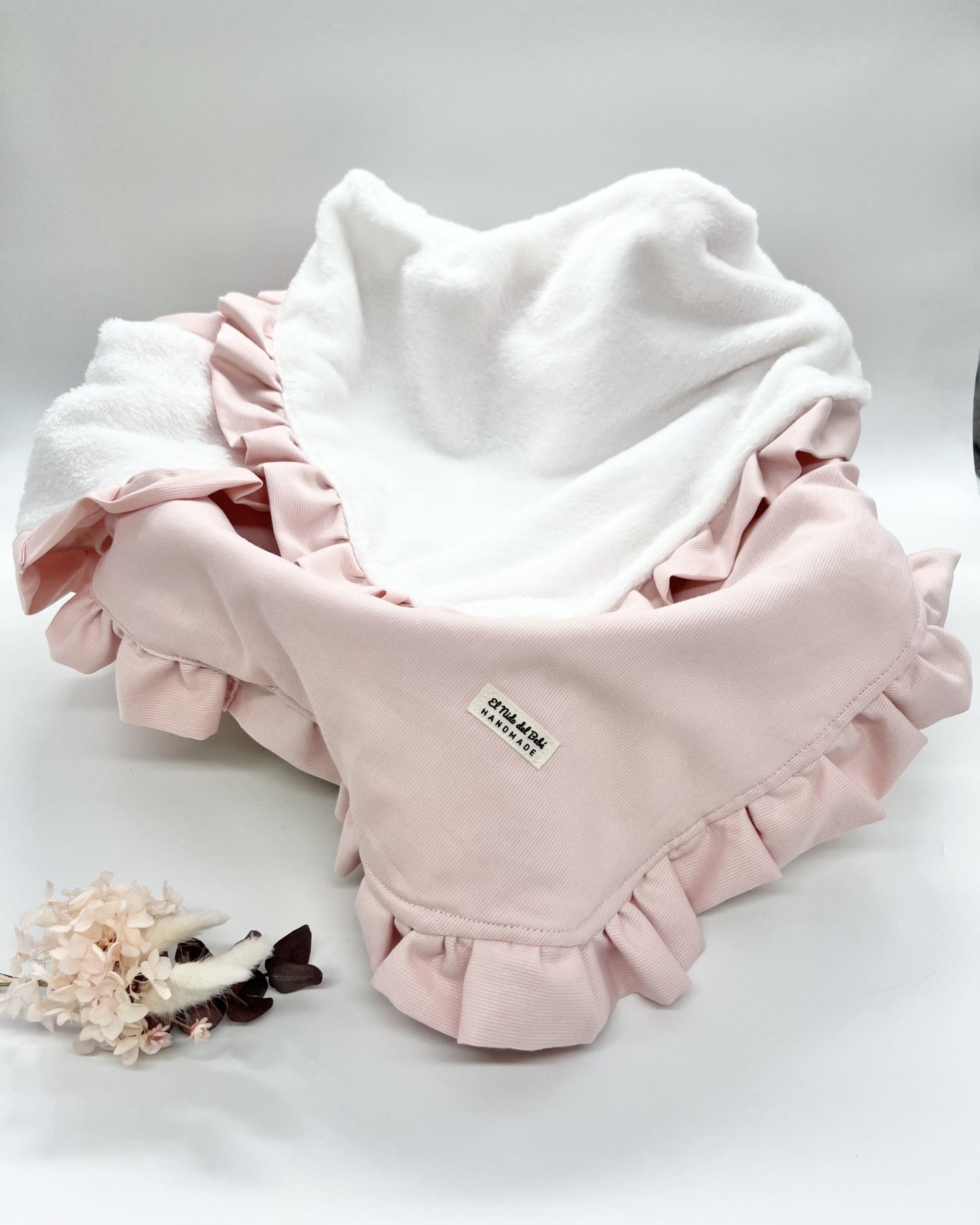 Manta Invierno Rosa Pastel Volante Rosa