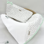 Capa de baño y neceser impermeable verde estrellas