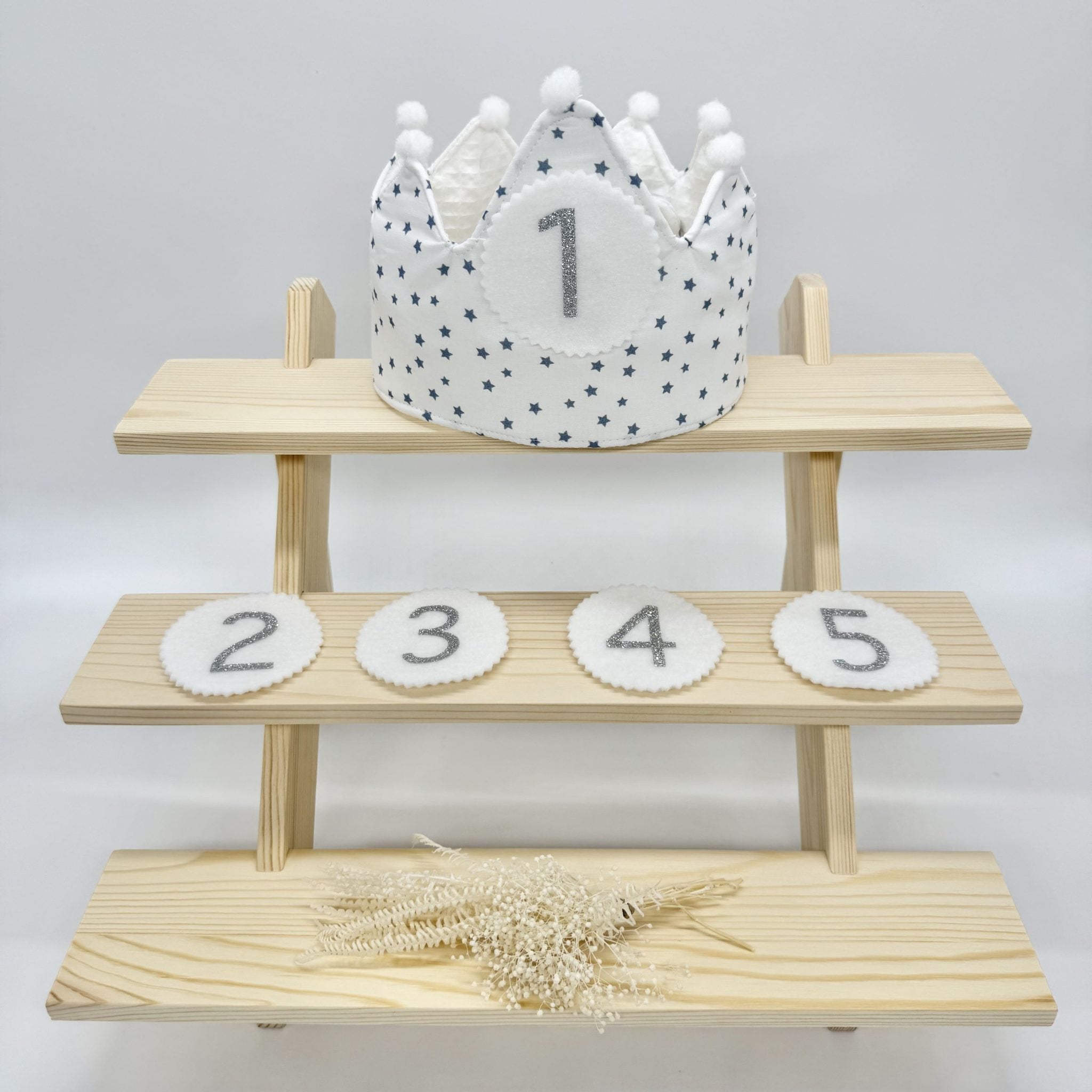 Corona Cumpleaños Personalizada Azul Estrellas