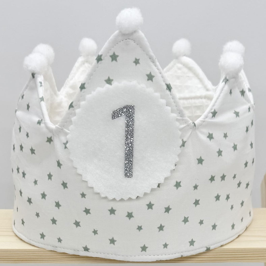 Corona Cumpleaños Personalizada Verde Estrellas
