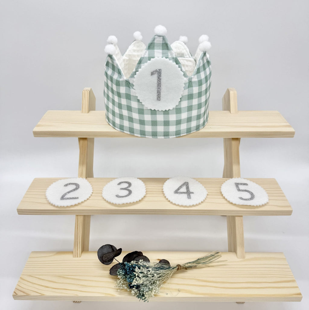 Corona Cumpleaños Personalizada Vichy Verde