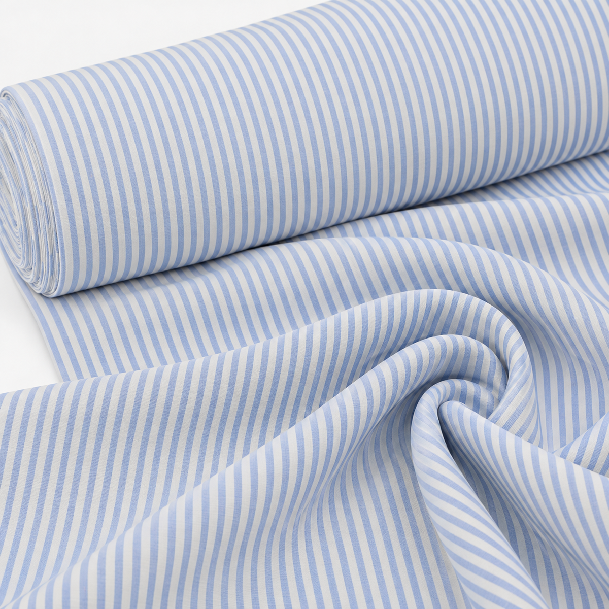 Tela Popelín de Algodón 100% Rayas Azul y Blanco – OEKO-TEX®