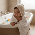 Capa de Baño Beige Flores