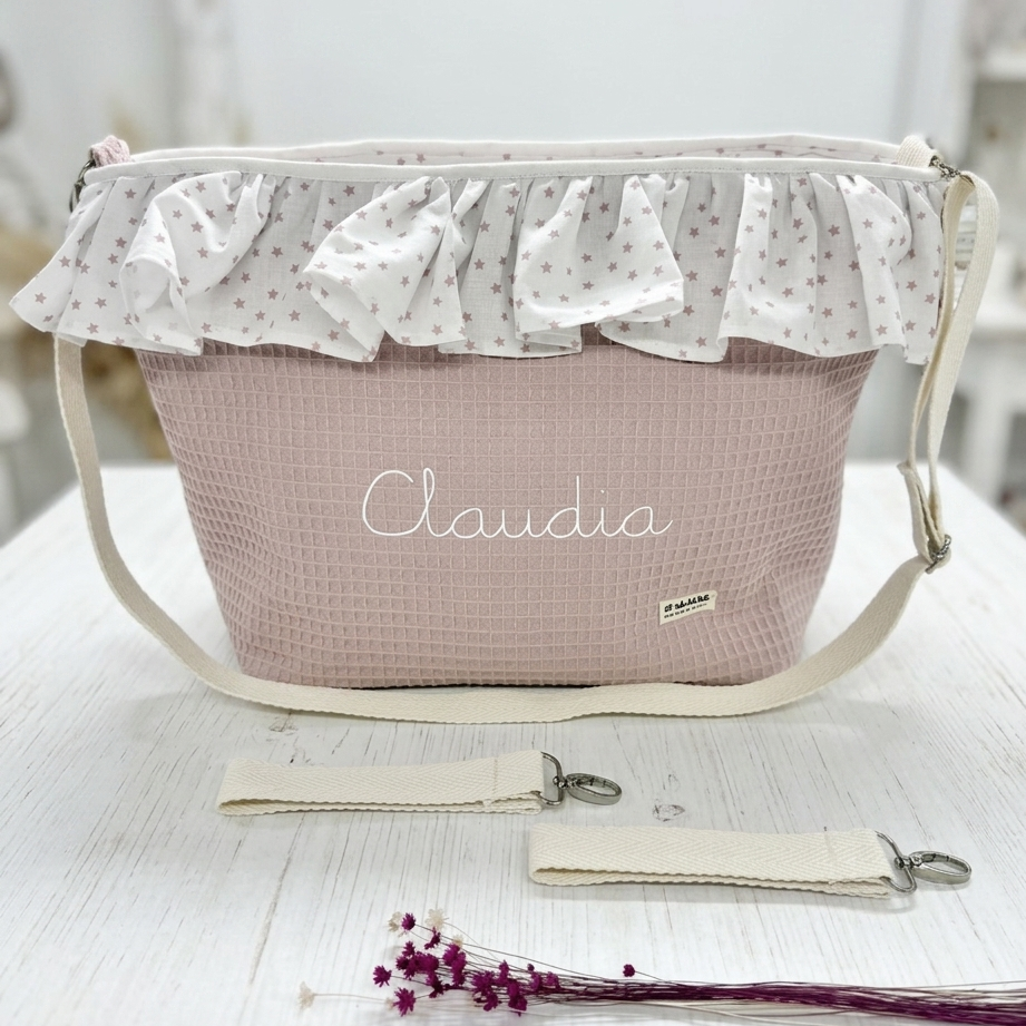 Bolso Bombonera Rosa Estrellas