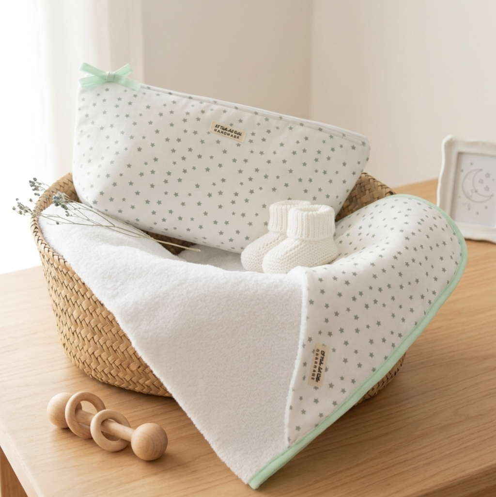 Pack Regalo Bebé Verde Estrellas