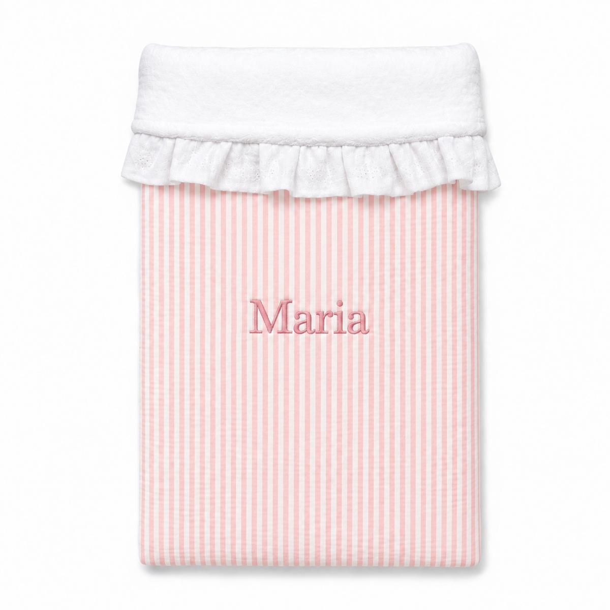 Manta Bebé Personalizada Rayas Rosa