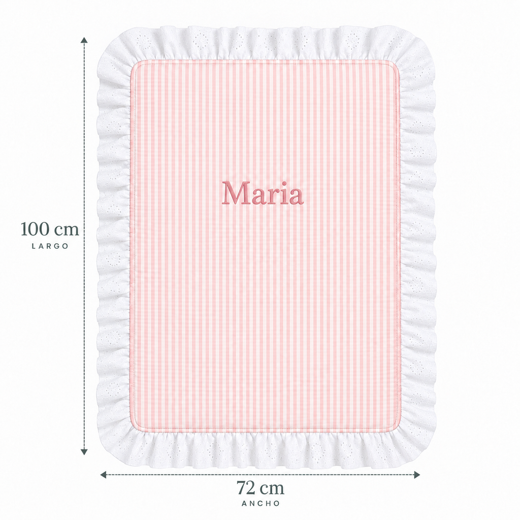 Manta Bebé Personalizada Rayas Rosa