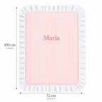 Manta Bebé Personalizada Rayas Rosa