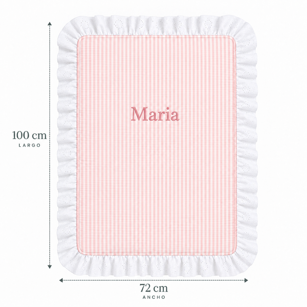 Manta Bebé Personalizada Rayas Rosa