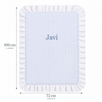 Manta Bebé Personalizada Rayas Azul