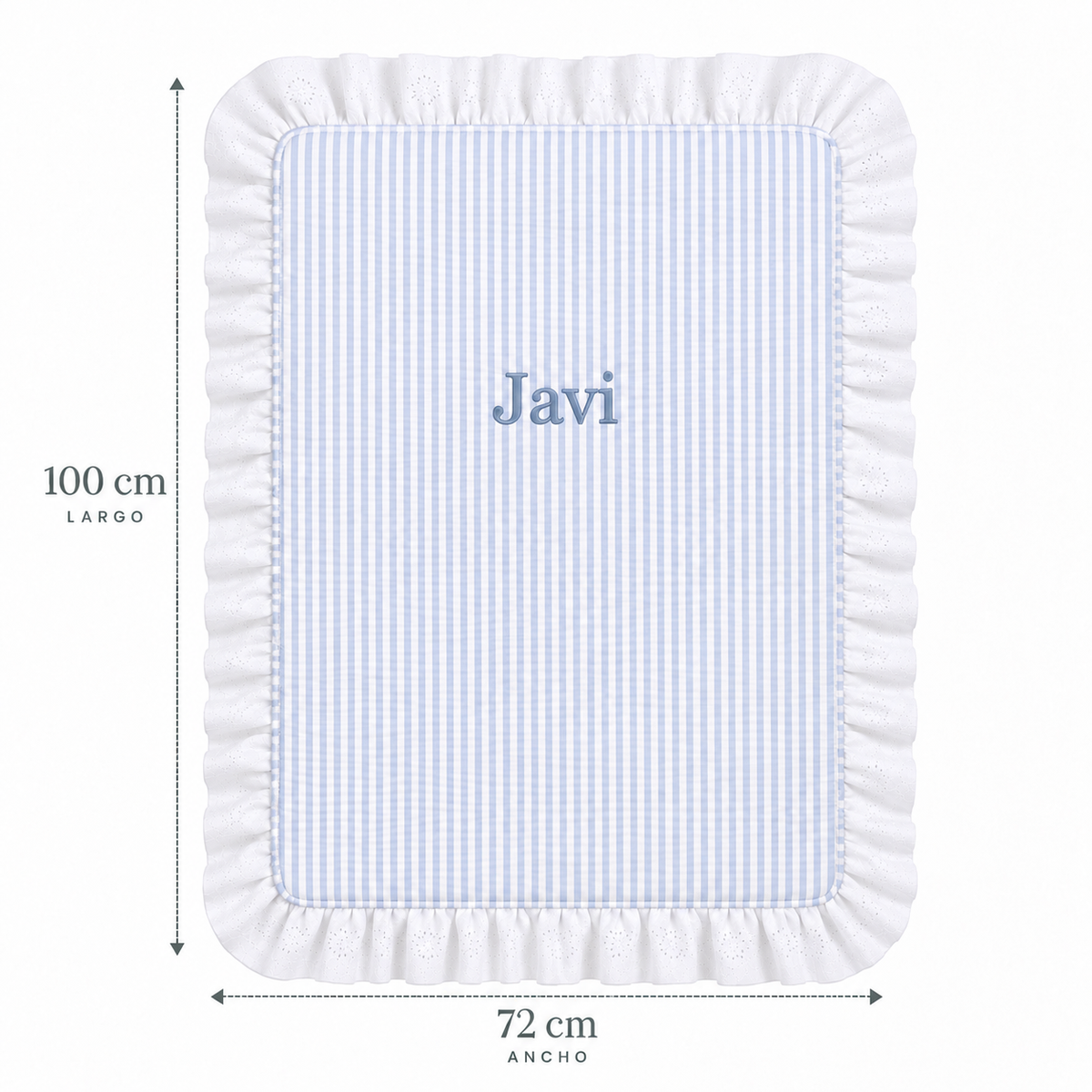 Manta Bebé Personalizada Rayas Azul